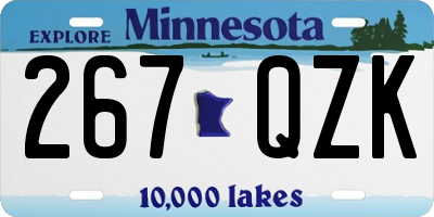 MN license plate 267QZK
