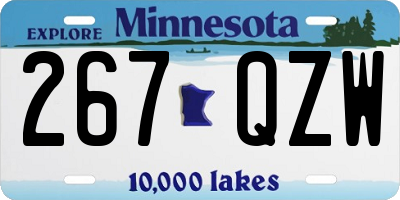 MN license plate 267QZW