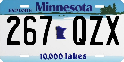 MN license plate 267QZX