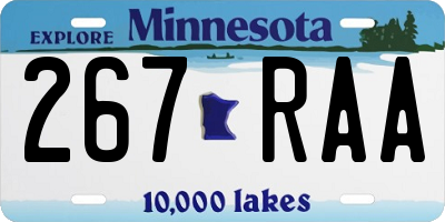 MN license plate 267RAA