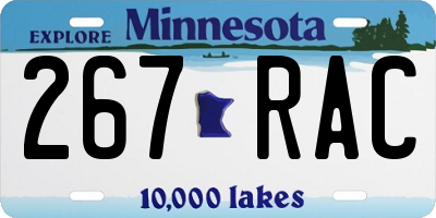 MN license plate 267RAC