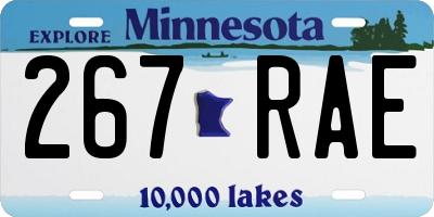 MN license plate 267RAE