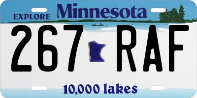 MN license plate 267RAF