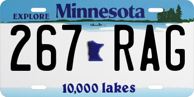 MN license plate 267RAG