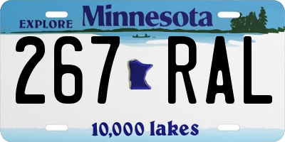 MN license plate 267RAL