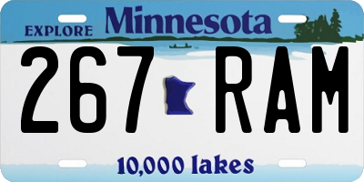 MN license plate 267RAM