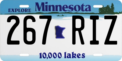 MN license plate 267RIZ