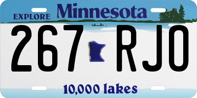 MN license plate 267RJO