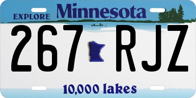 MN license plate 267RJZ