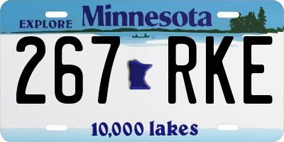 MN license plate 267RKE