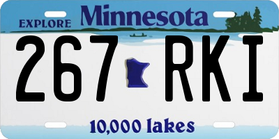 MN license plate 267RKI