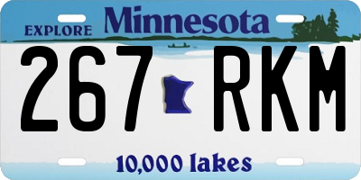 MN license plate 267RKM