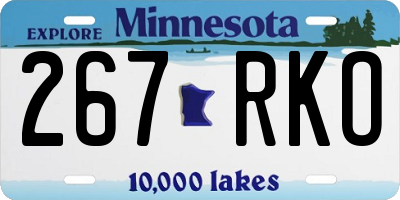 MN license plate 267RKO