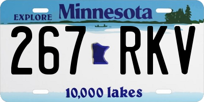 MN license plate 267RKV
