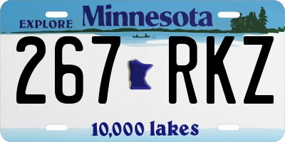 MN license plate 267RKZ