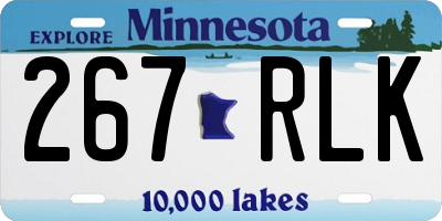 MN license plate 267RLK