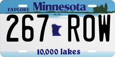 MN license plate 267ROW
