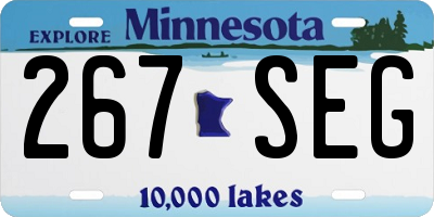 MN license plate 267SEG