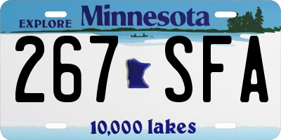 MN license plate 267SFA