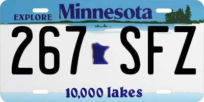 MN license plate 267SFZ