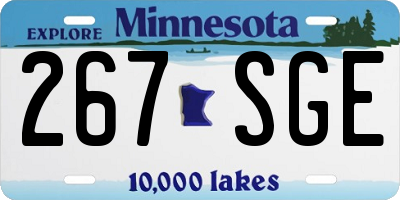 MN license plate 267SGE