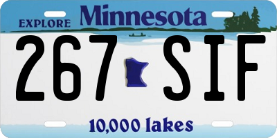 MN license plate 267SIF