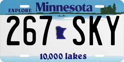 MN license plate 267SKY
