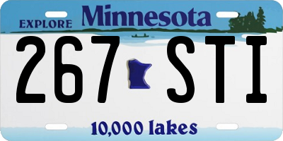 MN license plate 267STI
