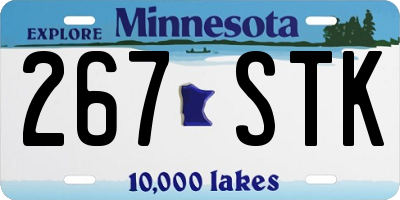 MN license plate 267STK