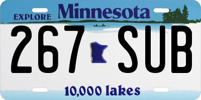 MN license plate 267SUB