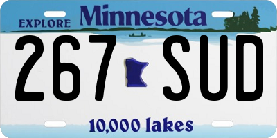MN license plate 267SUD