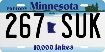 MN license plate 267SUK