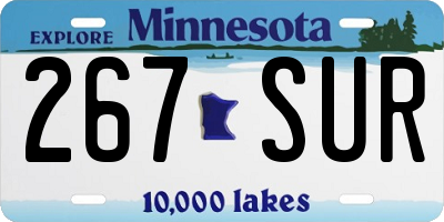 MN license plate 267SUR