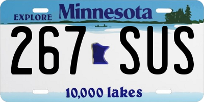 MN license plate 267SUS