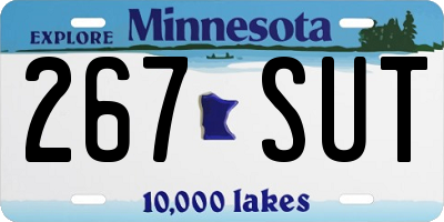 MN license plate 267SUT