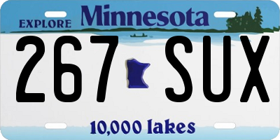 MN license plate 267SUX