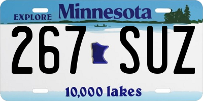 MN license plate 267SUZ
