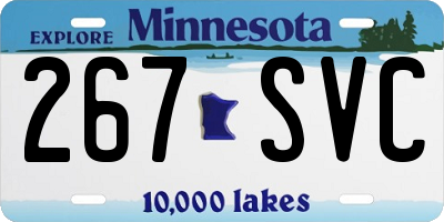MN license plate 267SVC