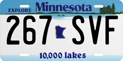 MN license plate 267SVF
