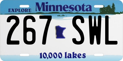 MN license plate 267SWL