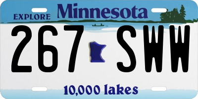 MN license plate 267SWW