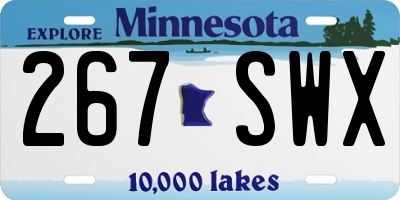 MN license plate 267SWX