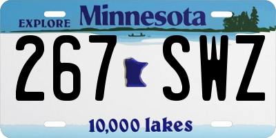 MN license plate 267SWZ