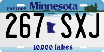 MN license plate 267SXJ
