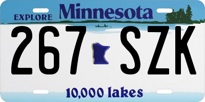 MN license plate 267SZK