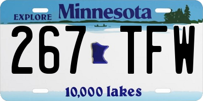 MN license plate 267TFW