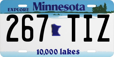 MN license plate 267TIZ