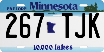 MN license plate 267TJK