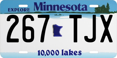 MN license plate 267TJX