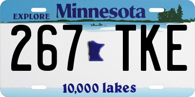 MN license plate 267TKE